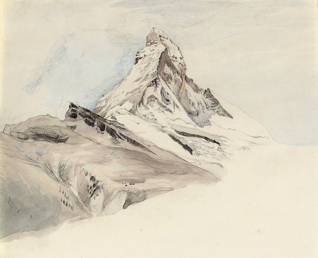 O Matterhorn, Suíça, do Nordeste, 1849 de John Ruskin