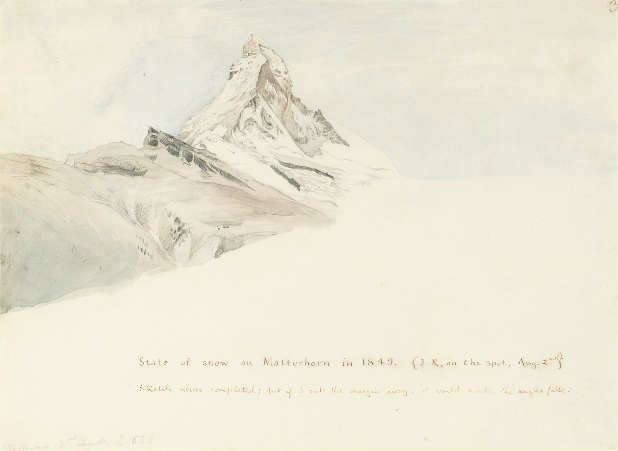 O Matterhorn, Suíça, do Nordeste, 1849 de John Ruskin
