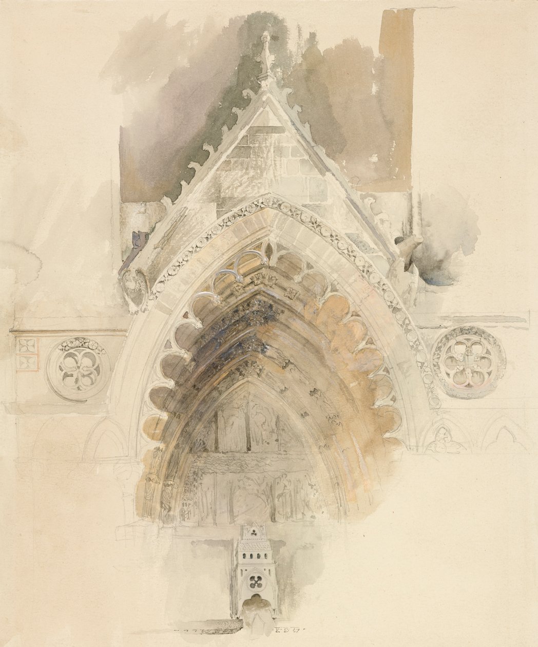 O Arco Norte da Entrada Oeste da Catedral de Amiens, 17-18 de maio ou 23 de setembro de 1856 de John Ruskin