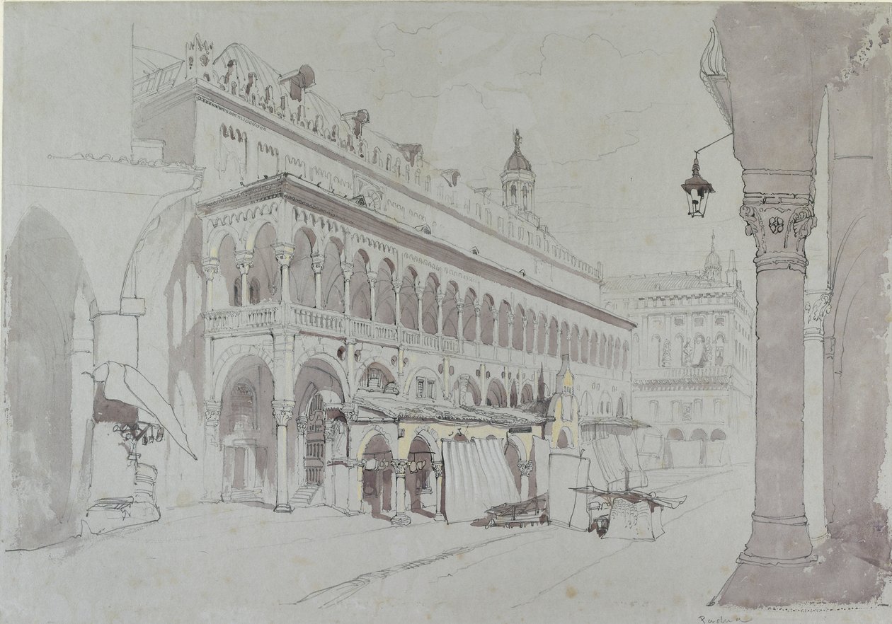 O Palazzo della Ragione e Piazza delle Erbe, Pádua, maio de 1841 de John Ruskin