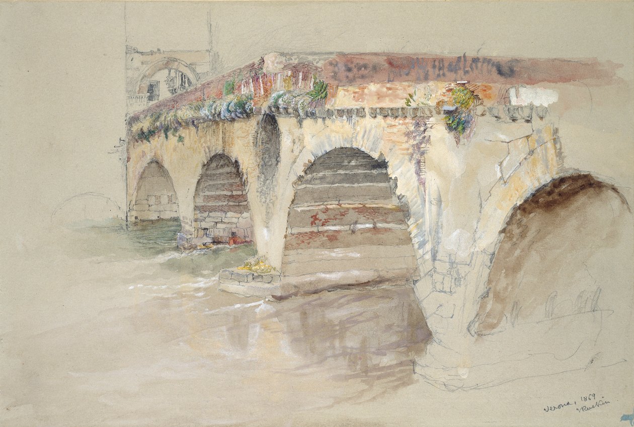 A Ponte della Pietra, Verona, 14 a 17 de junho de 1869 de John Ruskin