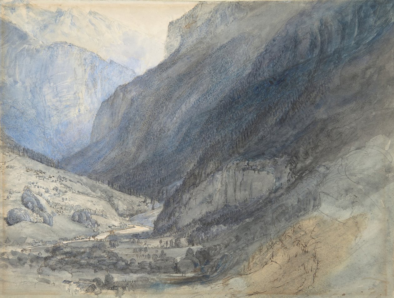 The Valley of Lauterbrunnen, Suíça, ca. 1866. de John Ruskin