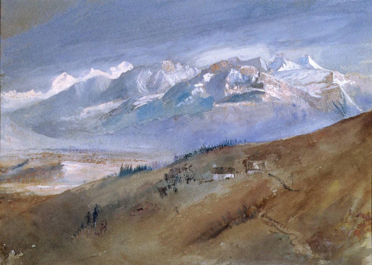 Vista da minha janela na Mornex onde fiquei um ano, 1862 (wc no papel) de John Ruskin