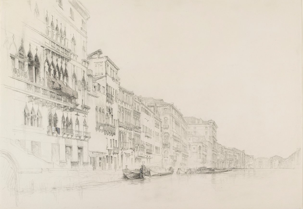 Vista do Palazzo Bembo para o Palazzo Grimani, Veneza, maio-junho de 1870 de John Ruskin