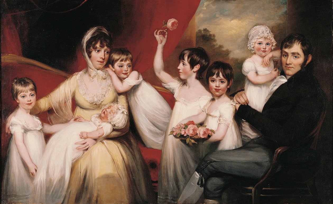 John Lee e a sua família, c.1800 (óleo sobre tela) de John Russell