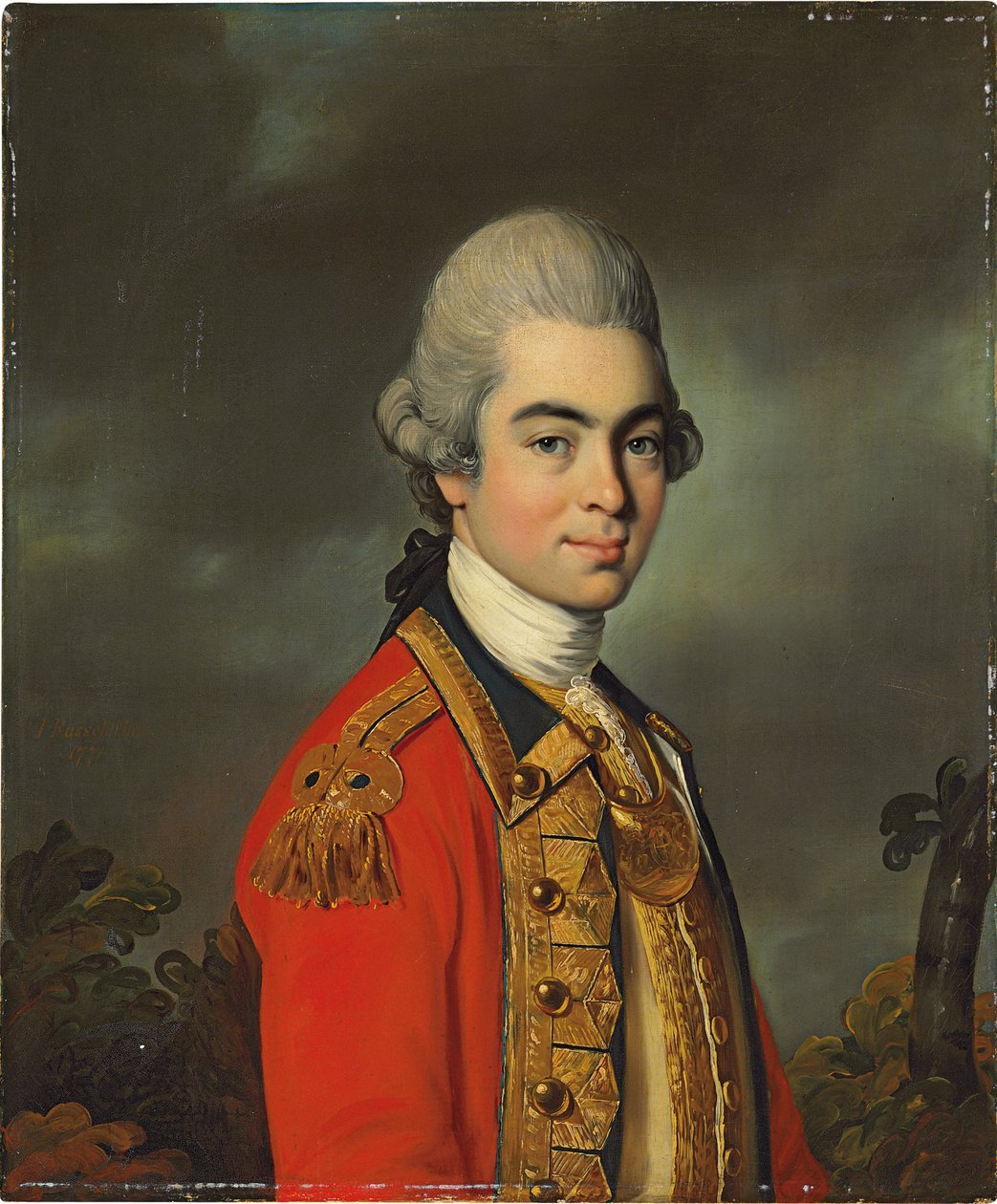 Retrato do tenente-general Sir James Duff, meio comprimento, em uniforme militar, 1771 de John Russell