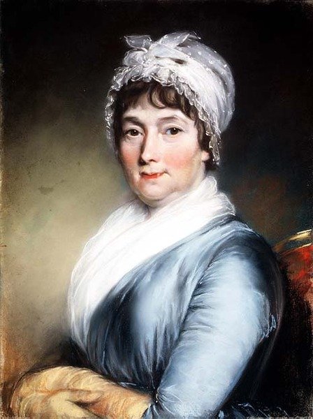 Retrato de uma senhora com uma touca de renda (pastel) de John Russell