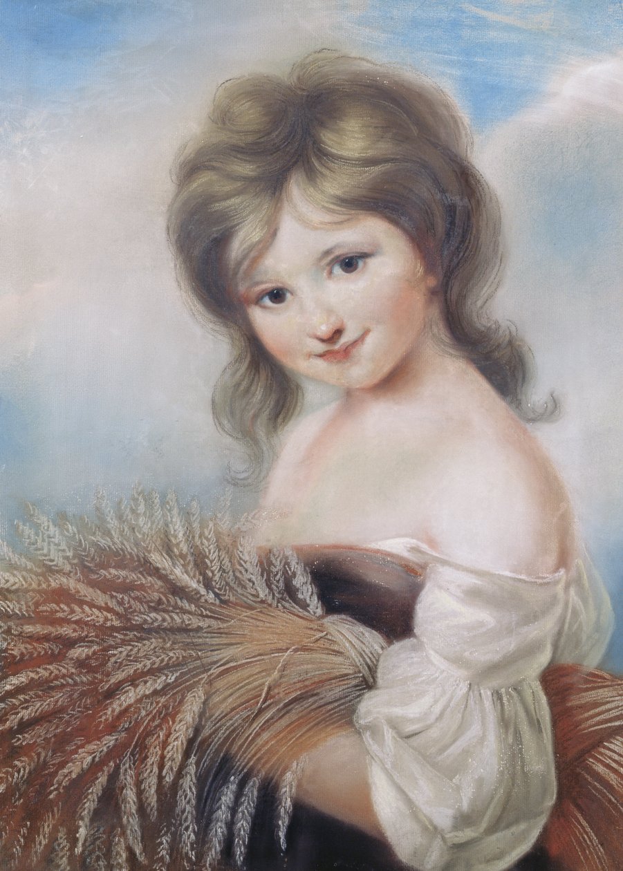 A menina da colheita, c.1780 (pastel) de John Russell