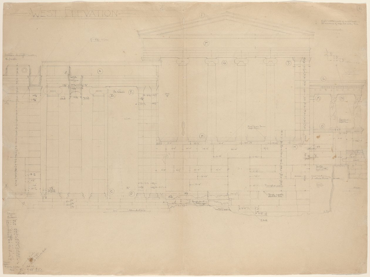 O Erechtheum, West Elevation [metade esquerda] de John Russell Pope