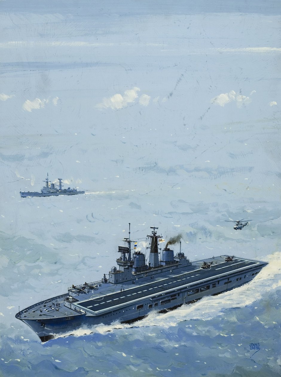 HMS Invincible (guache sobre papel) de John S. Smith