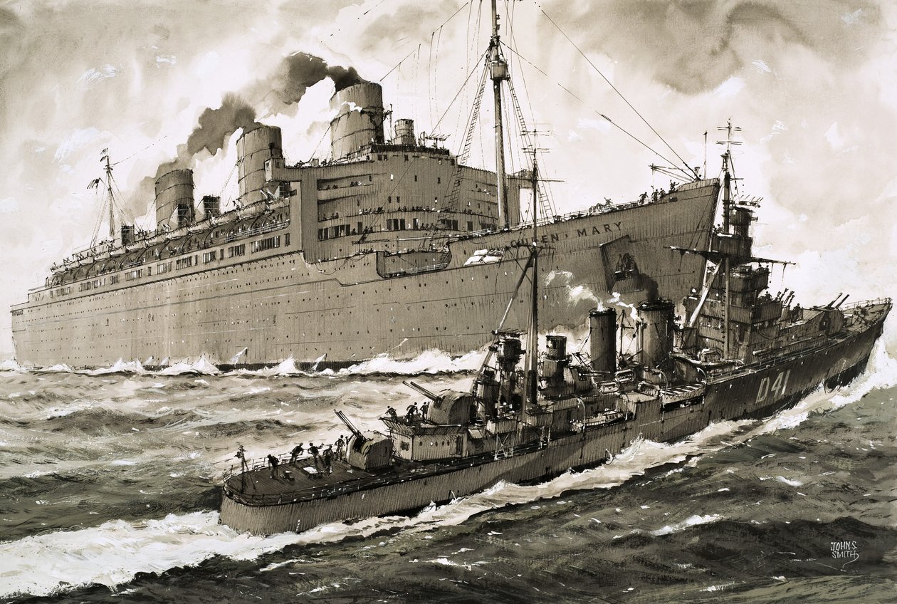 O Queen Mary embate no cruzador Curacoa de John S. Smith