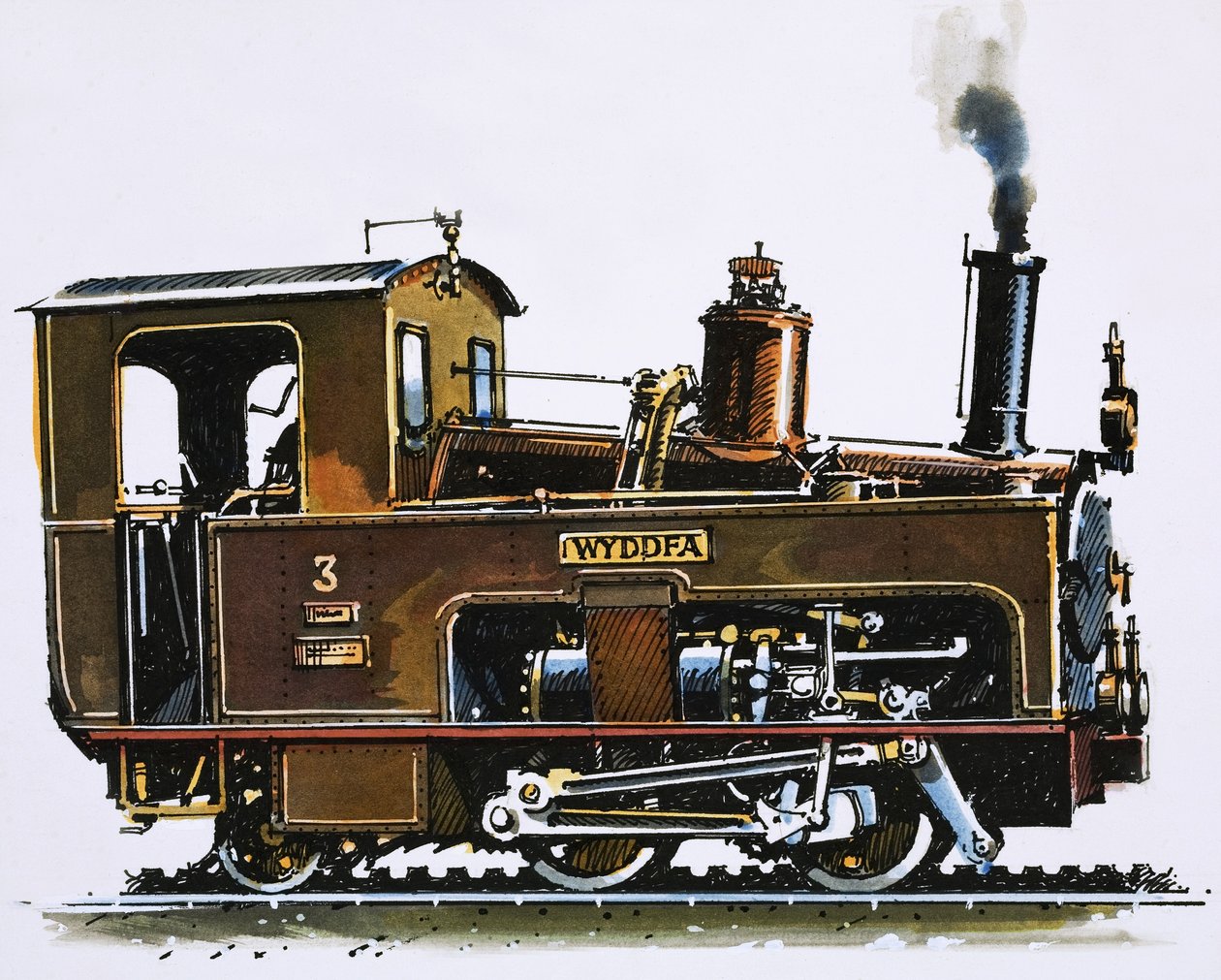 O mundo da velocidade e da potência: Locomotiva da Snowdon Mountain Railway de John S. Smith