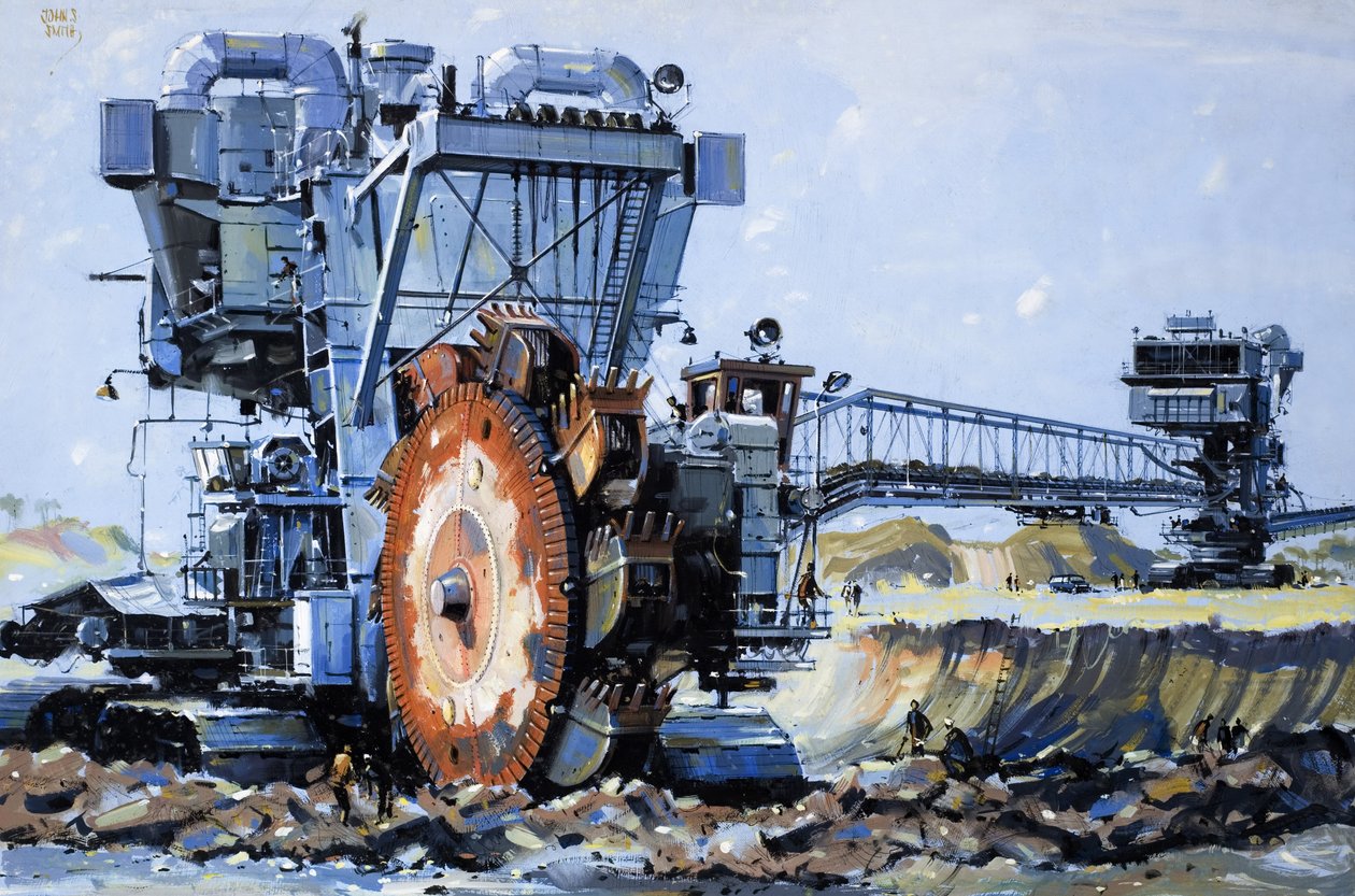 Transformar o deserto numa terra de abundância, ilustração de "Mighty Machines de John S. Smith
