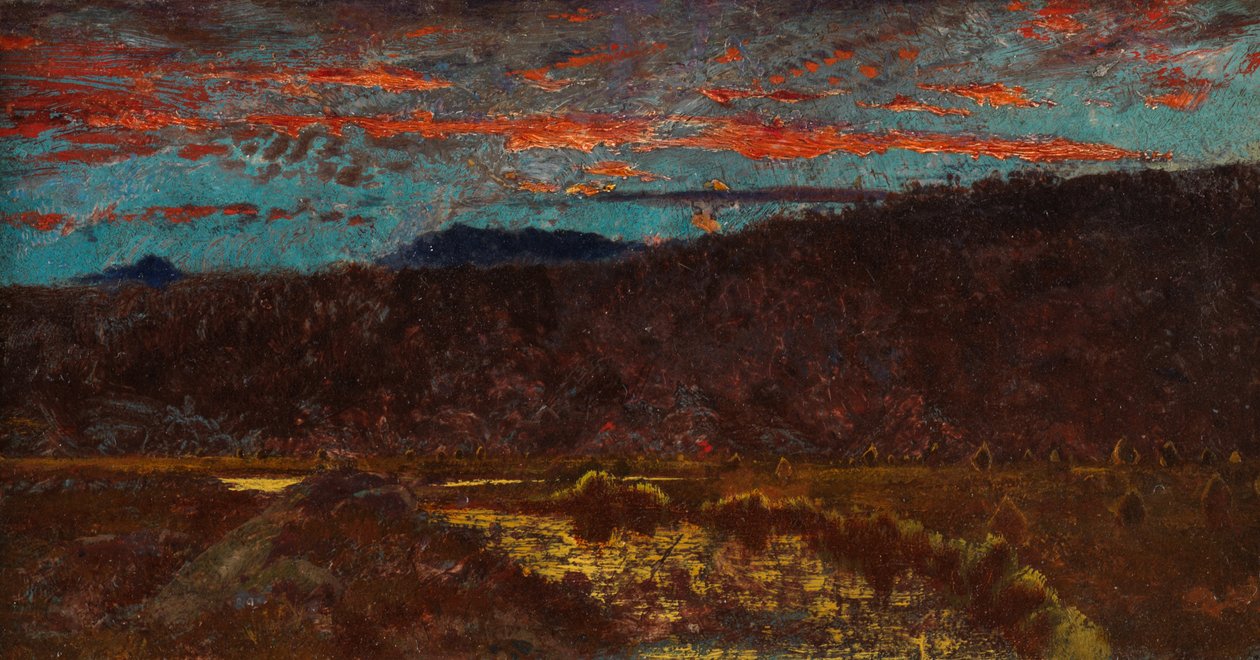 Somerset Cornfield (óleo sobre papel colocado sobre tela) de John Samuel Raven