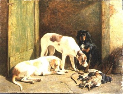 Ponteiros e um Setter Gordon de John Sargent Noble