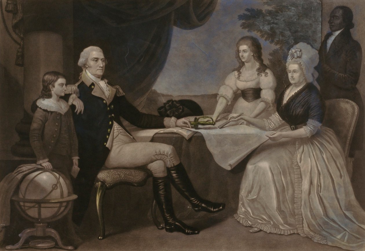 George Washington e a sua família de John Sartain