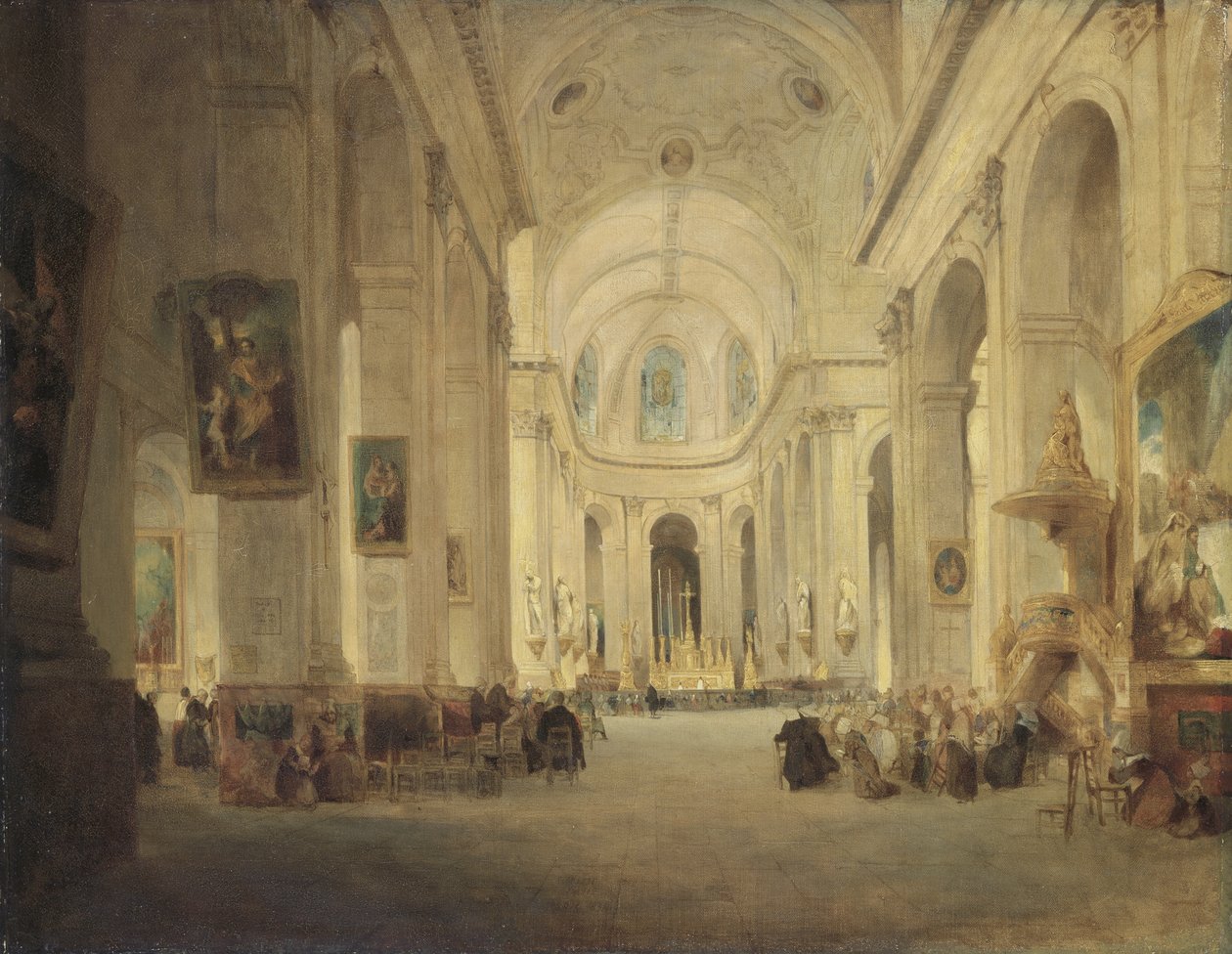 Interior de St. Sulpice, Paris de John Scarlett Davis