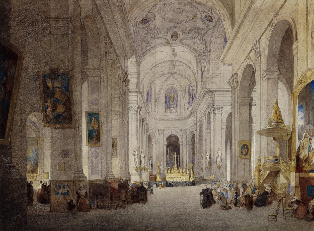 O interior da igreja de St. Sulpice, Paris, de John Scarlett Davis
