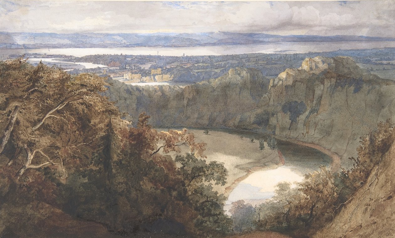 Vista de Chepstow, País de Gales, 1834. de John Scarlett Davis