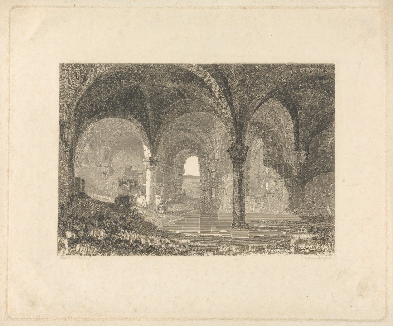 Cripta em Kirkstall Abbey, Yorkshire de John Scott