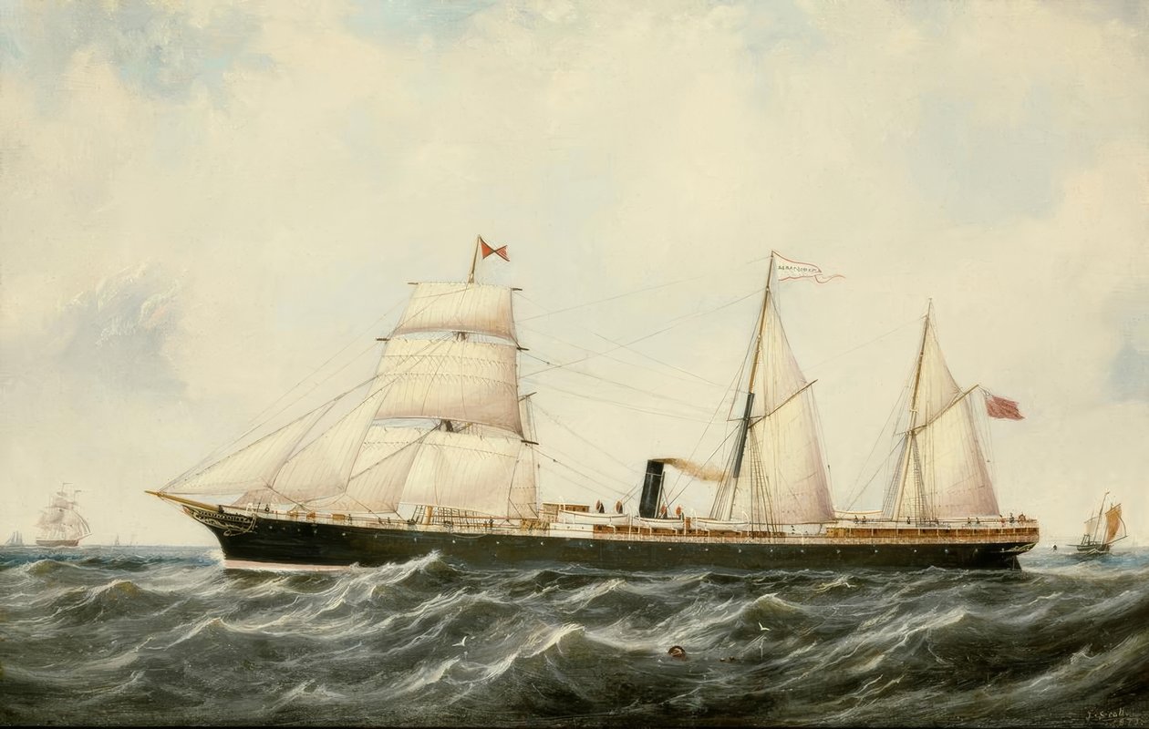 John Scott, navio a vapor Arratoon Apcar - pintura, 1873 de John Scott