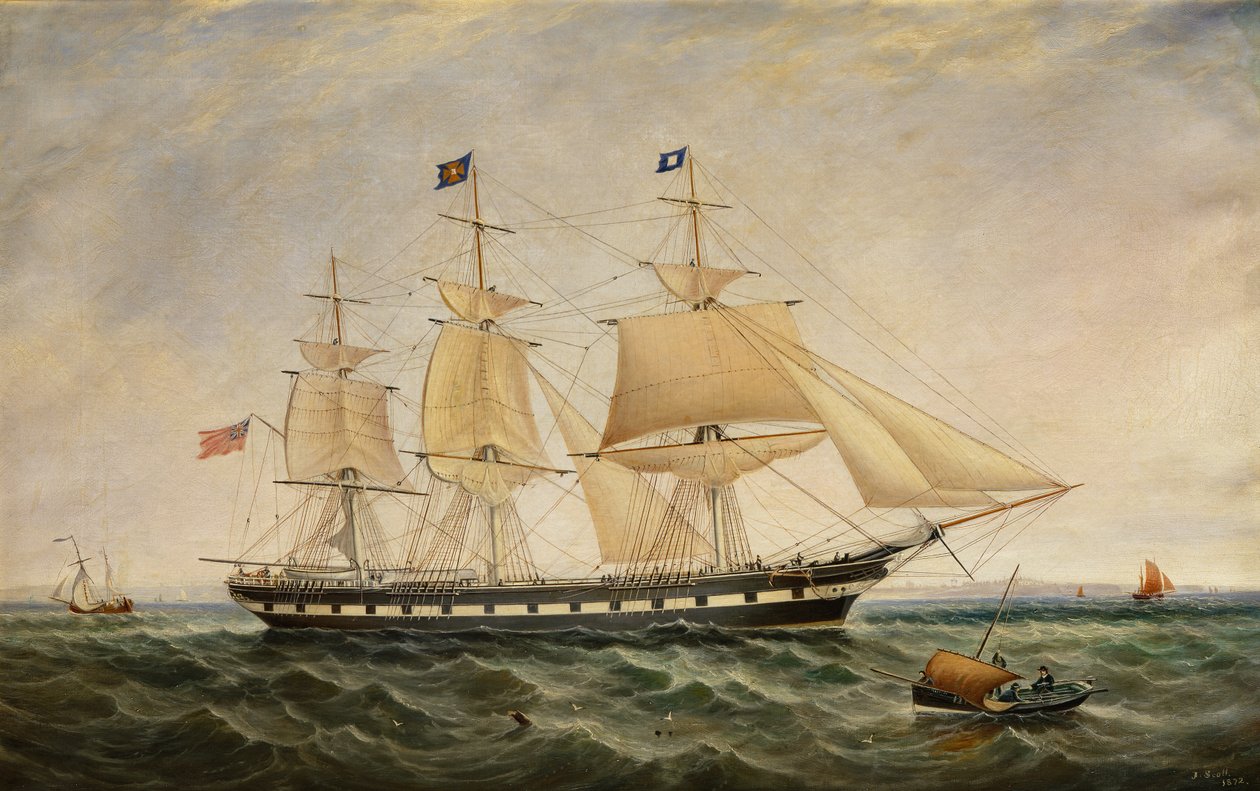 Louisa Hove To esperando por um piloto em Whitby de John Scott