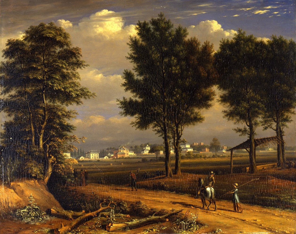 Vista para o Alpha Cottages, perto de Paddington de John Seguier