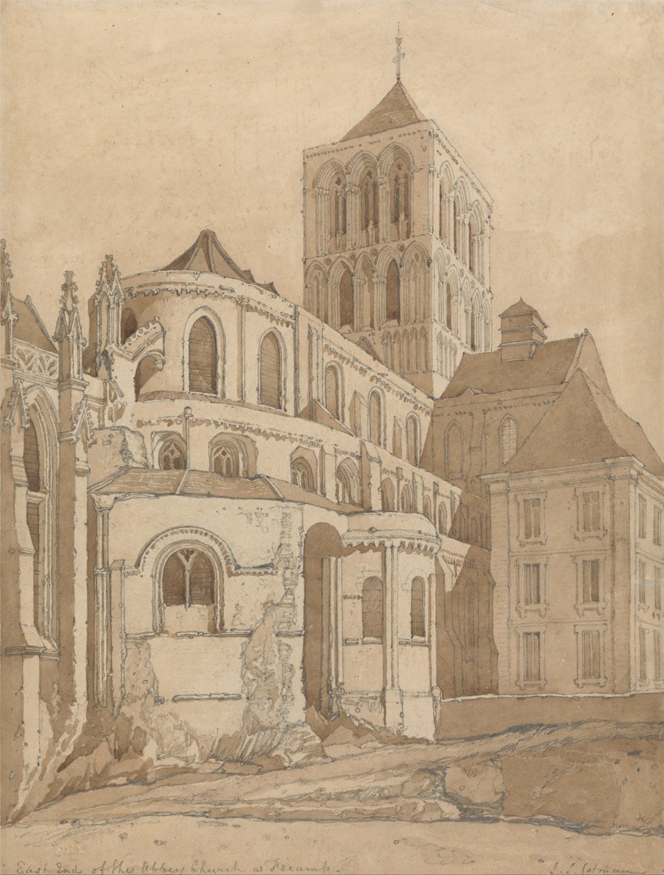 Igreja da Abadia de Fecamp, Normandia de John Sell Cotman