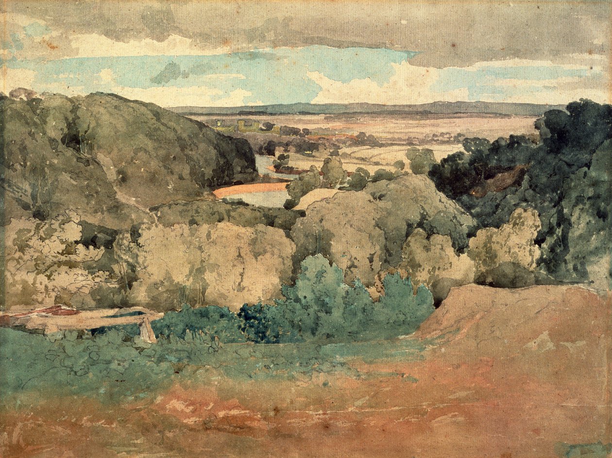 Barnard Castle from Towler Hill (aquarela sobre papel) de John Sell Cotman