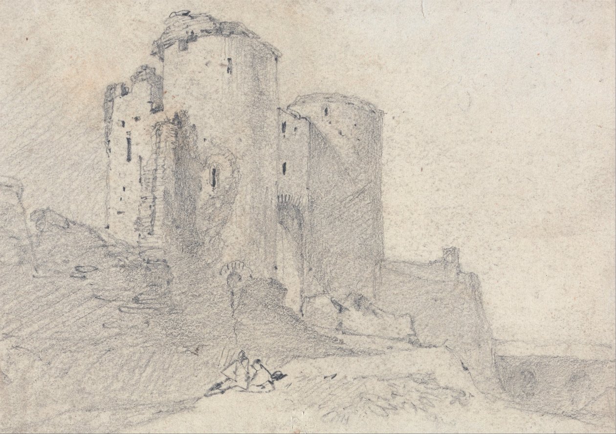 Castelo de Beeston, Cheshire: Entrada do castelo de John Sell Cotman