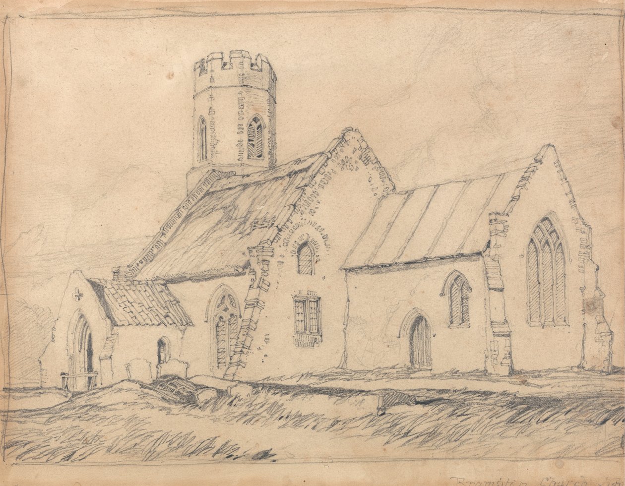 Igreja de Brampton, Norfolk, do sudeste do país de John Sell Cotman