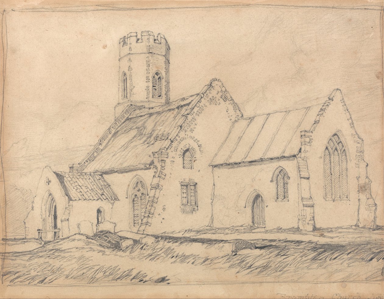 Igreja de Brampton, Norfolk, a partir do Sudeste de John Sell Cotman
