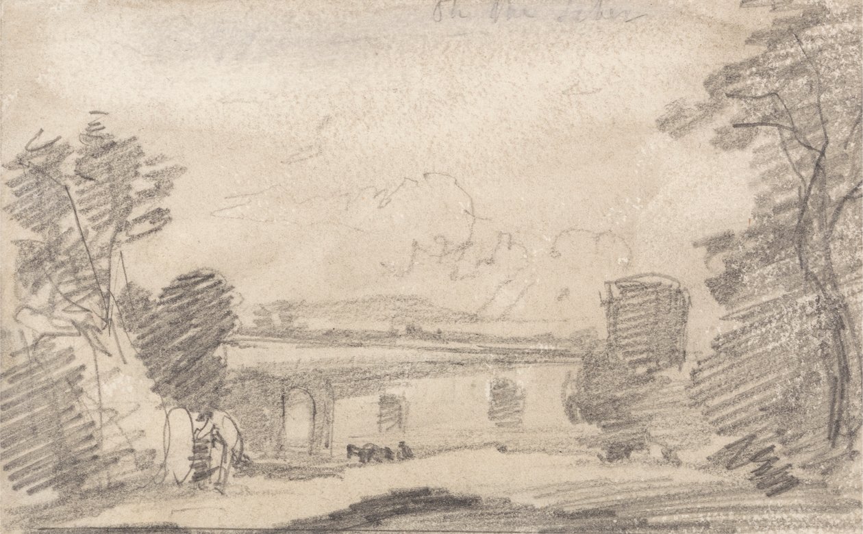 Ponte e ruína, depois de Richard Wilson; Sobre o Tibre de John Sell Cotman