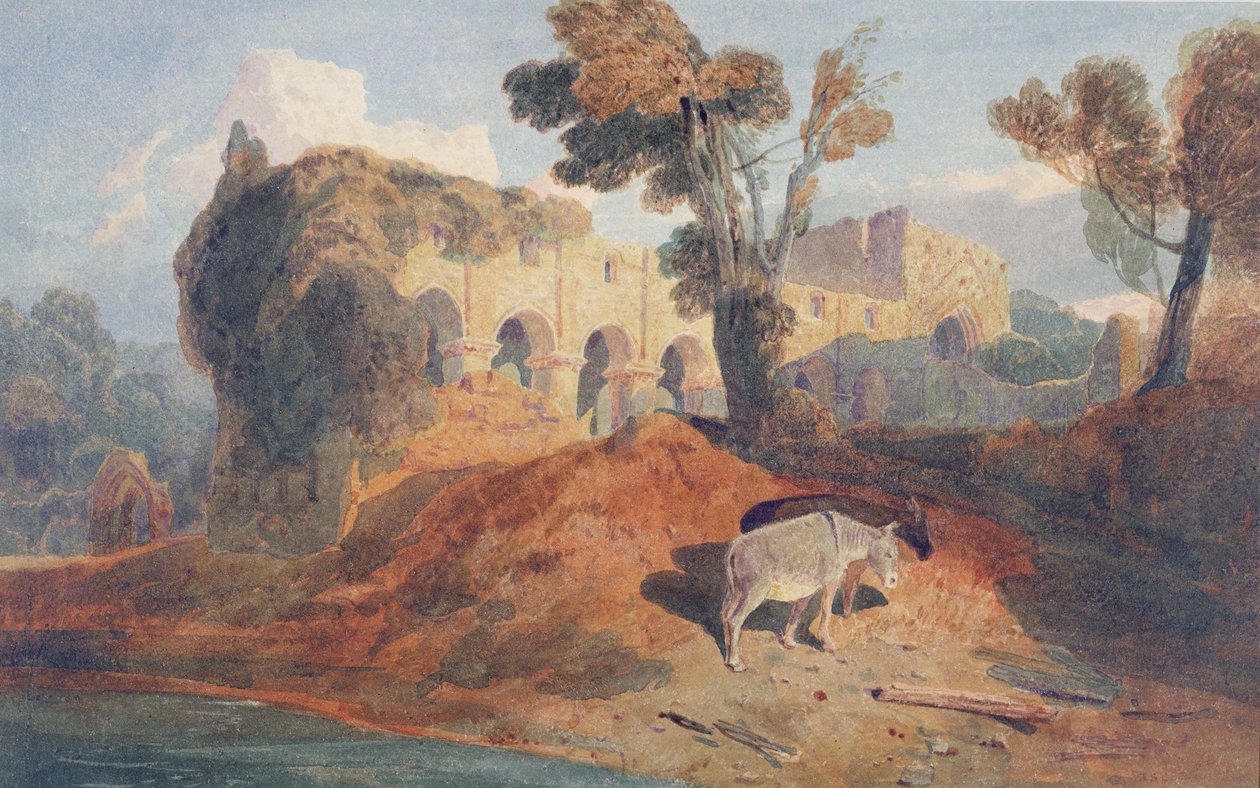 Buildwas Abbey (aquarela sobre papel) de John Sell Cotman