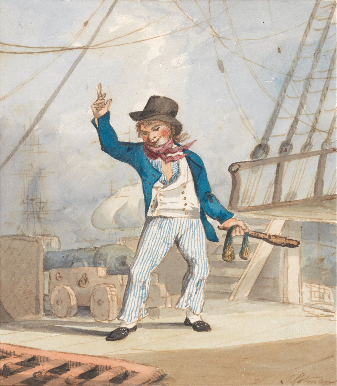 Caricatura de um marinheiro (Um de um conjunto de três) de John Sell Cotman