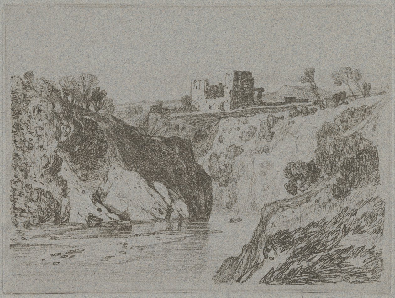 Castelo Acima de um Desfiladeiro Rochoso de John Sell Cotman