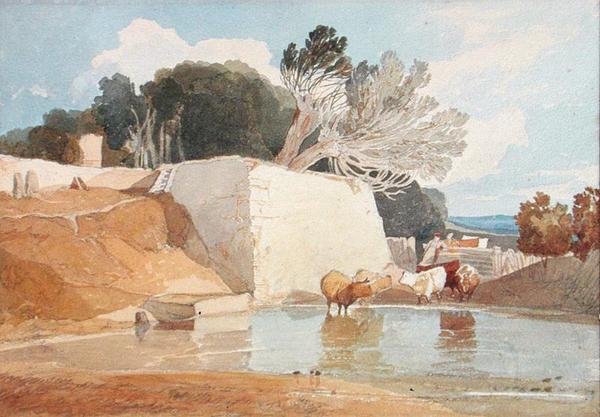 Rega do Gado (aguarela sobre papel) de John Sell Cotman
