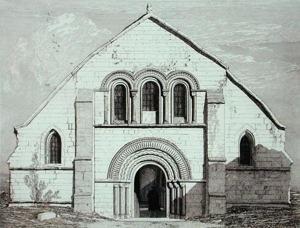 Igreja de LEry, perto de Pont de LAche, publicada em 1820 de John Sell Cotman