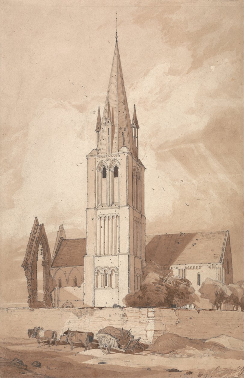 Igreja de Douvres, Normandia de John Sell Cotman