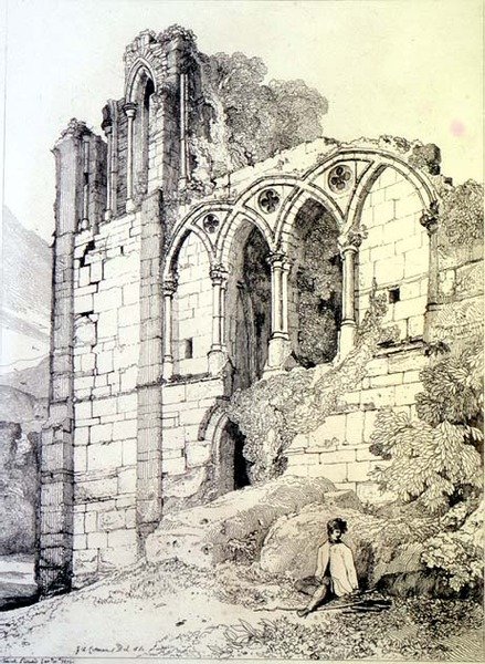 Easeby Abbey, Yorkshire, c.1811 (gravura) de John Sell Cotman