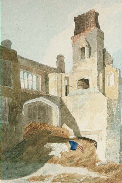 East Barsham Hall (lápis e aguarela sobre papel) de John Sell Cotman