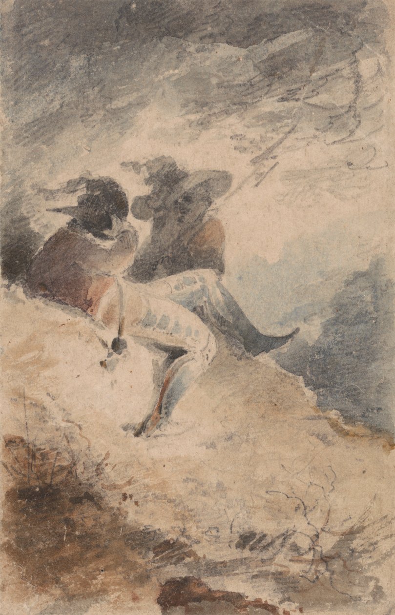 Figuras Fantásticas Sentadas num Monte de John Sell Cotman