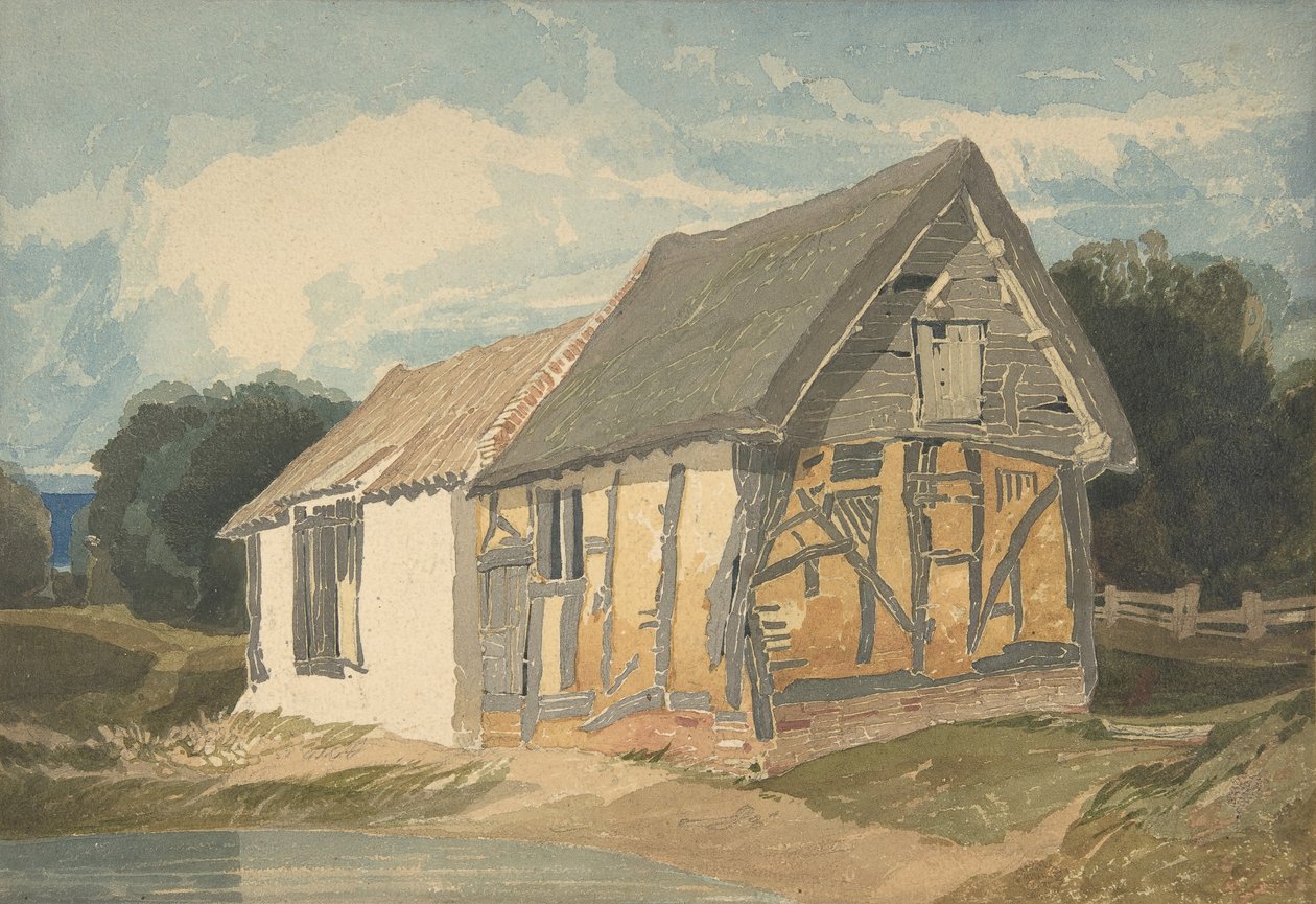 Edifício Agrícola junto a uma lagoa, 1808-11. de John Sell Cotman