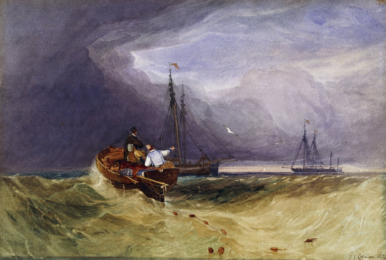 Barcos de pesca em Yarmouth, 1832 de John Sell Cotman
