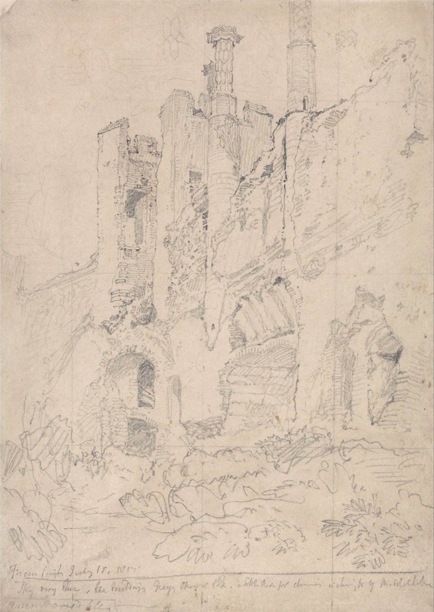 Castelo de Framlingham, Suffolk: Parte do interior em ruínas de John Sell Cotman