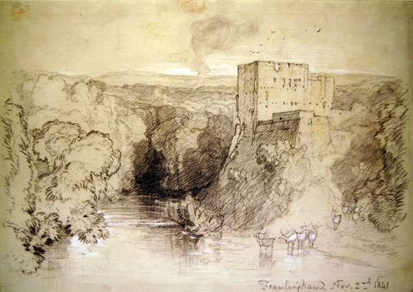 Framlingham: o Castelo e o Rio de John Sell Cotman