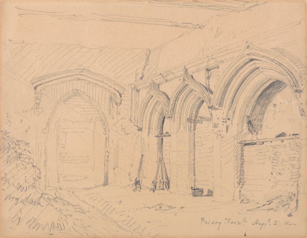 Interior das Ruínas do Priorado de Yarmouth de John Sell Cotman