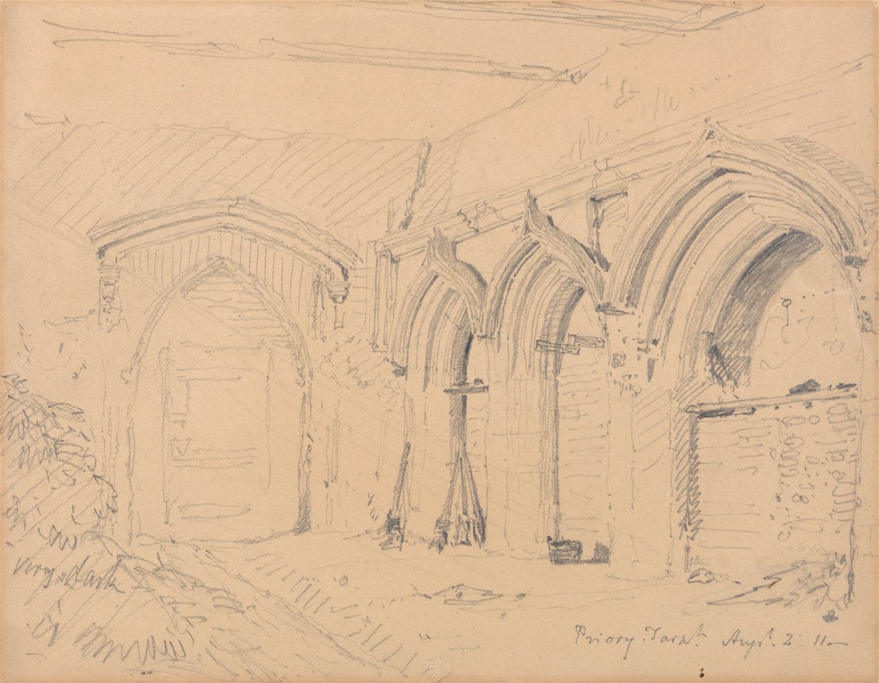 Interior das ruínas do Priorado de Yarmouth de John Sell Cotman