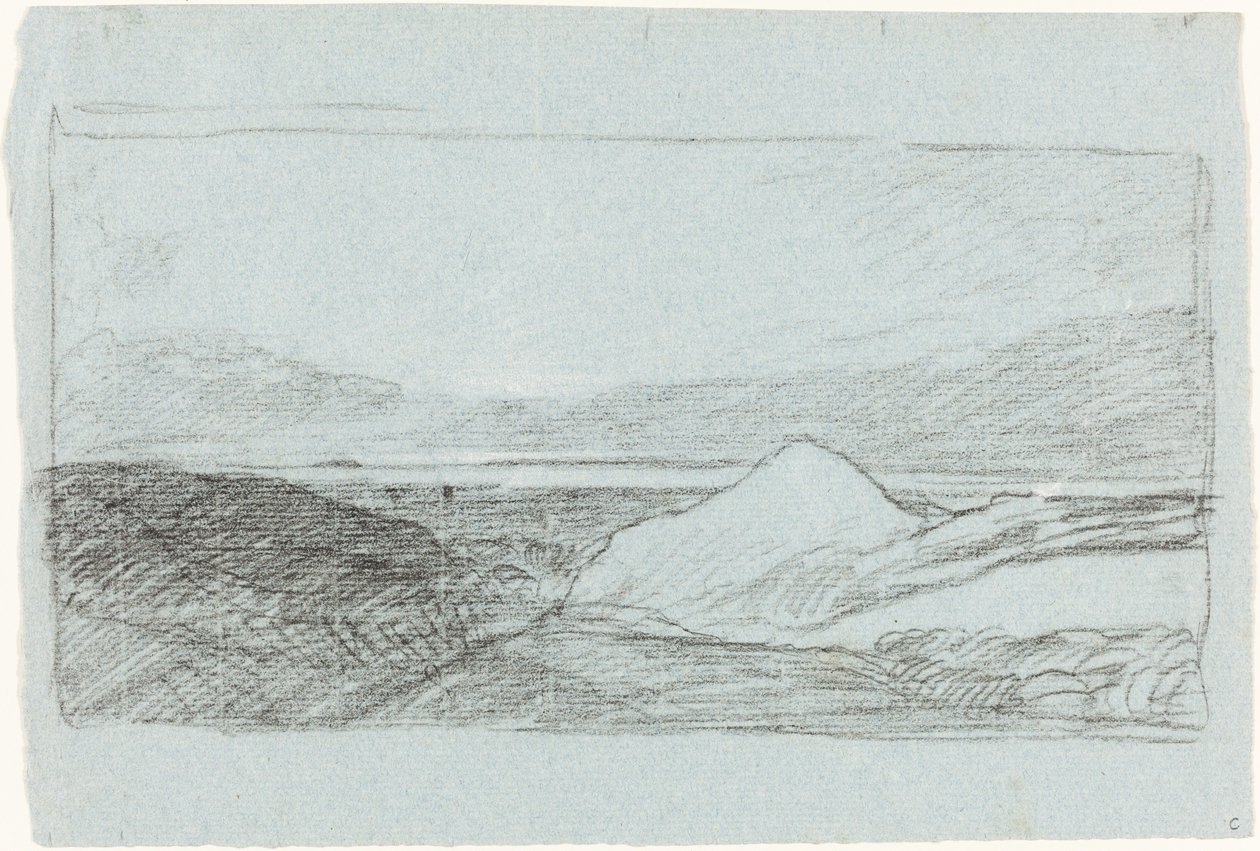 Paisagem com colinas e água de John Sell Cotman