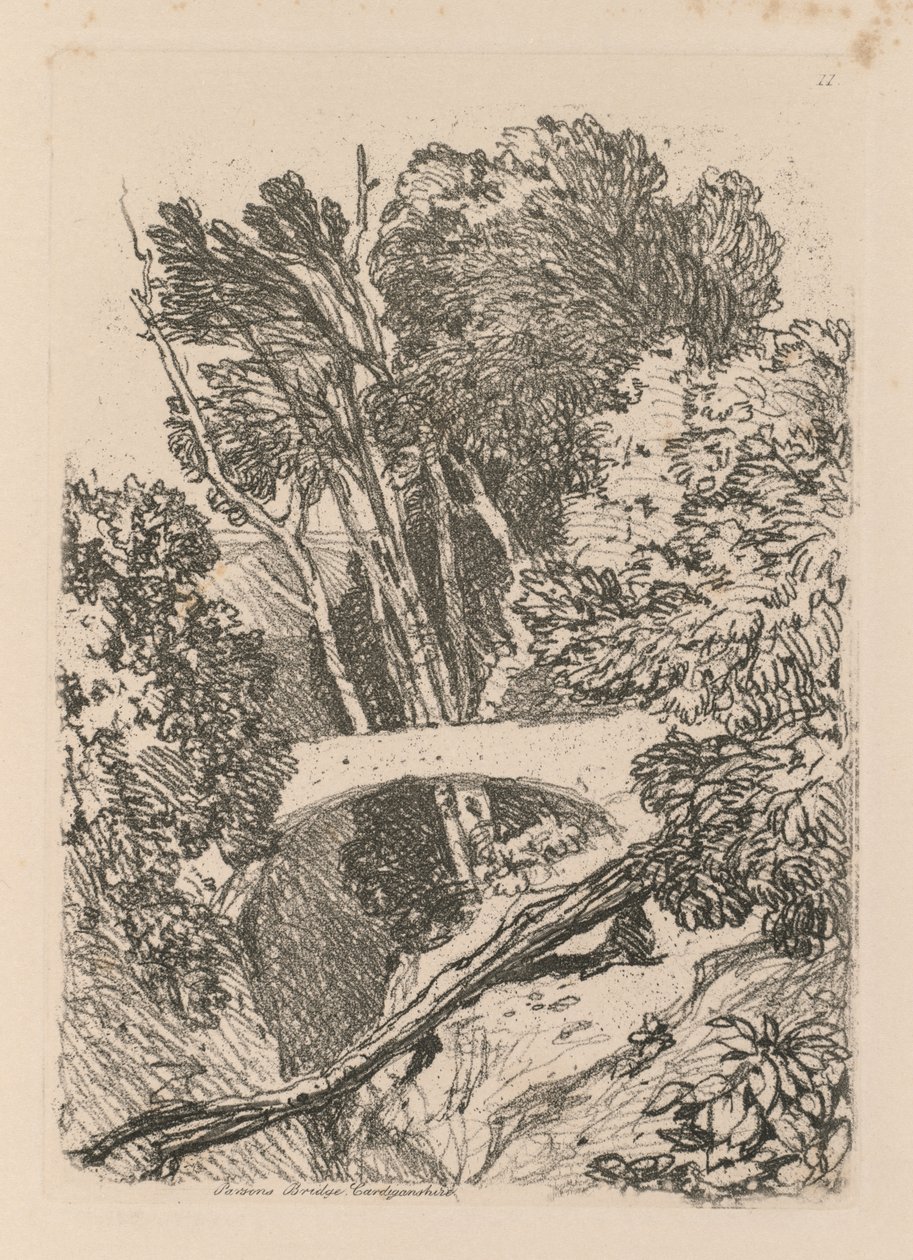 Estudos estão Placa livre 11 Parsons Ponte Cardingshire de 1838. de John Sell Cotman